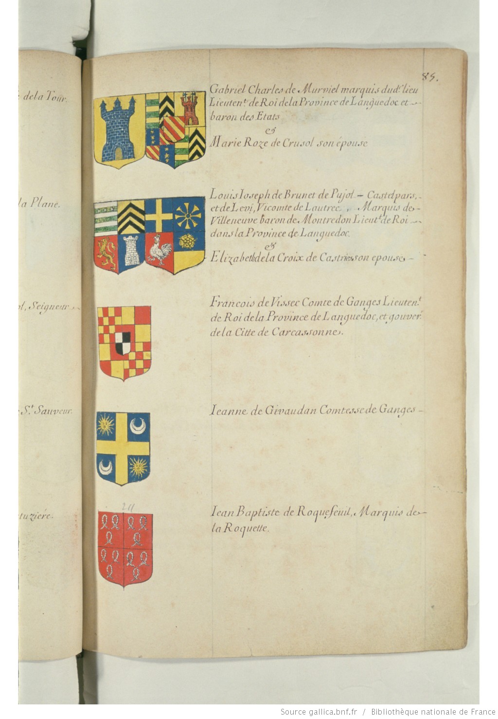 Extrait de l'Armorial général de France, édit de 1696 (BnF, Gallica)